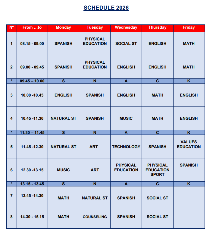 horario