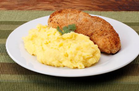Pollo asado con Puré de papas